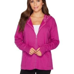 Vera Bradley Purple Floral Hood Zip Up Hoodie Womens Size Small S